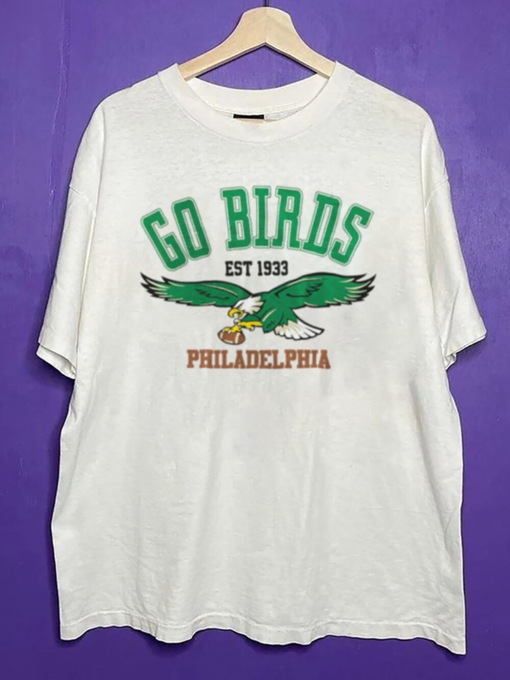 Vintage Go Birds Philadelphia Eagles Football Shirt, 90s Retro NFL Eagles Shirt